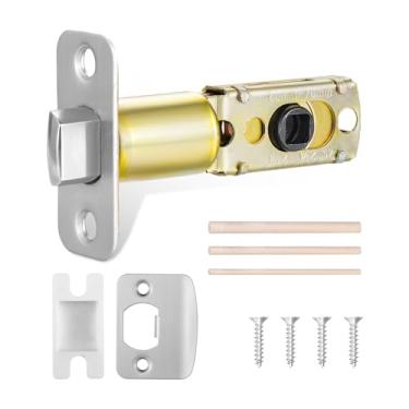 Imagem de Newlaking Conjunto de trava de porta ajustável para fechadura de porta frontal, conjunto de fechadura de substituição para entrada de banheiro e quarto, níquel escovado