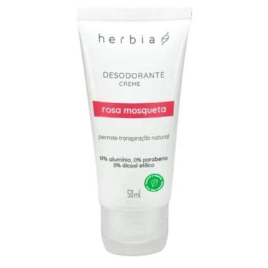 Imagem de Desodorante Creme Clareador Rosa Mosqueta Natural e Vegano Herbia - 50