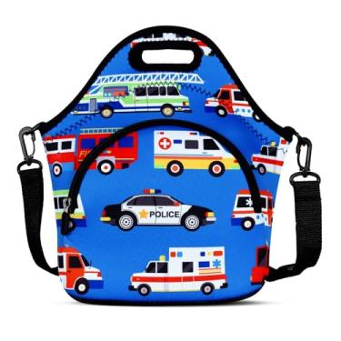 Imagem de Violet Mist Lancheiras de neoprene com alça de ombro para mulheres, lancheira isolada, lancheira térmica, reutilizável, bolsa bentô gourmet, bolso com zíper para trabalho, piquenique, viagem, compras,