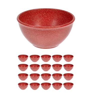 Imagem de 20UN TIGELA 300ml BOWL CUMBUCA VASILHA SOPA CALDO VERMELHO - Evo