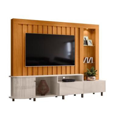 Imagem de Home Theater Le Mans C/ Pés Para Tv até 70" Cinamomo/ Off White - Bela
