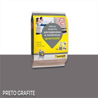Imagem de Rejunte Porcelanato E Cerâmicas Antimofo Quartzolit 5kg Cores, Preto G