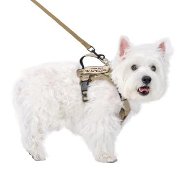 Imagem de Peitoral tático para cães pequenos – Colete refletivo para cães de serviço militar com alça vertical PP para treinamento ao ar livre