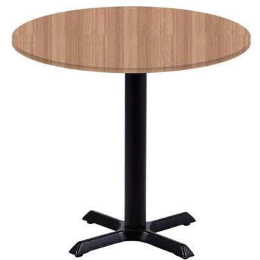 Imagem de Mesa Ômega Ferro Preto 74 cm (Alt) Base em X Tampo MDP Redondo 60 cm (