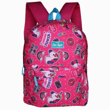 Imagem de Mochila Escolar De Únicórnio Feminina Clio Style, ROSA