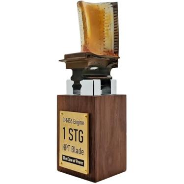 Imagem de Lâmina de turbina de alta pressão de primeiro estágio do motor Aero CFM56, lâmina de um motor real, para Boeing B737 e Airbus A320, presentes colecionáveis para entusiastas militares pais namorados