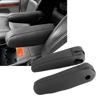 Imagem de FZJDSD Capa de apoio de braço de assento de couro preto 2 peças compatível com Lexus RX300 RX330 RX350 2003 2004 2005 2006 2007 2008 2009 com design com zíper