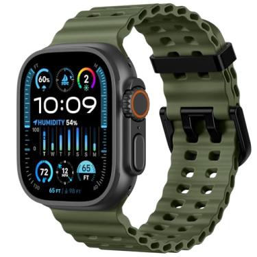Imagem de Odbeai Pulseira esportiva masculina Ocean Sport compatível com Apple Watch Ultra 2 3/Ultra, de 49 mm, 46 mm, 45 mm, 44 mm e 42 mm, impermeável para Apple Watch séries 11, 10, 9, 8, 7-1 SE, masculina e