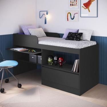 Imagem de Cama Infantil Multifuncional Jacarta 1 Porta Grafite - Art In Móveis