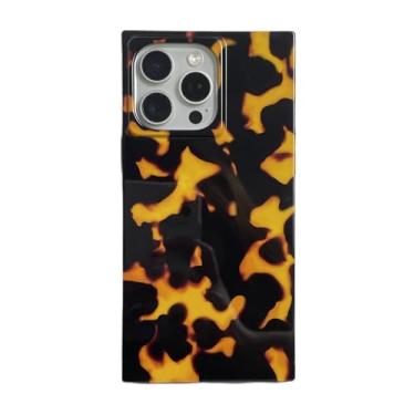 Imagem de RoyMonkey Capa Squared Edge para iPhone 13 e iPhone 14, capa protetora à prova de choque fina, macia, [padrão retrô de porta-malas] Capa de telefone brilhante para iPhone 13/14 de 6,1 polegadas,