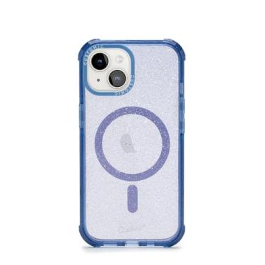 Imagem de Customic Capinha Case Capa para Celular iPhone 15 (6.1"), Impactor Space Anti Impacto Proteção Militar 4 metros contra quedas, Compatível Mag-Safe, Transparente com Efeito Glitter, Azul