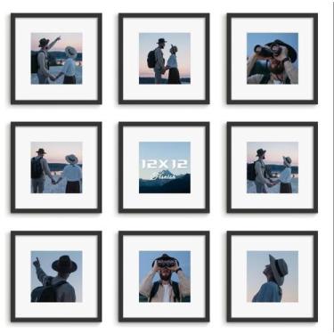 Imagem de Porta-retratos com acabamento 30x30cm Conjunto de 10 para 20x20cm com 