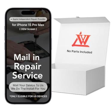 Imagem de LW Serviço de reparo com tela original para iPhone 15 Pro Max (6,7 polegadas) tela de substituição LCD Display Touch digitalizador montagem + serviço de instalação por correio