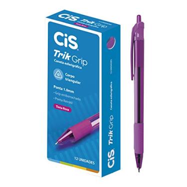Imagem de Caneta Esferográfica Retrátil Trik Grip 1 mm, CIS, Rosa, Caixa c/12 unidaes