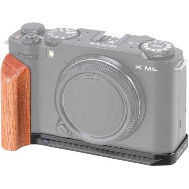 Imagem de Hersmay X-M5 Pega em forma de L para FUJIFILM X-M5, placa de liberação rápida integrada para Arca, cabo lateral de madeira leve com suportes de 0,6 cm - 20