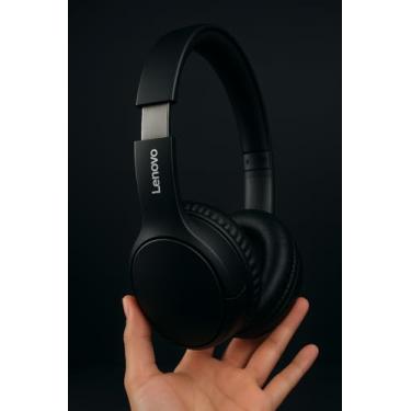 Imagem de Fone de ouvido sem fio (LEN0V0) TH30 com microfone para chamadas - Headphone - Bluetooth 5.3 - Esportivo - Dobrável (Preto)