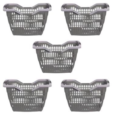 Imagem de Kit 5 Cestas de Compras Supermercado 12 Litros Com Alça (Marrom)