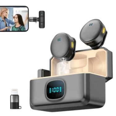 Imagem de Microfone Lapela Redondinho Duplo Imã Tipo C e Lightning