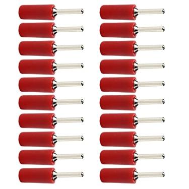 Imagem de 20pcs Pin Banana Plug de 2 Mm de Níquel de Níquel Brass Masculino Macho de Conectores de Conector de Conector de Conjunto de Acessórios para Soquete de Painel (Vermelho)