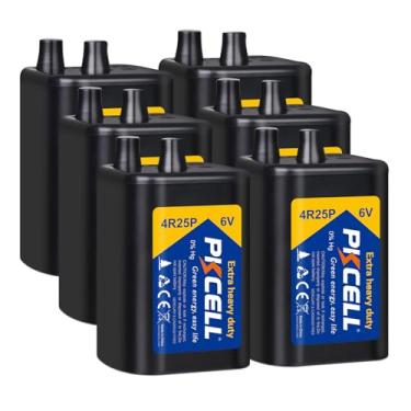 Imagem de PKCELL Bateria de lanterna de 6 volts, bateria de lanterna 6V 4R25 com terminais de mola, baterias quadradas resistentes com energia de longa duração para lanterna, luz de emergência, alimentador de