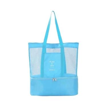 Imagem de Bolsa Tote Transparente De Malha Feminina Grande, Camada Dupla, Preser