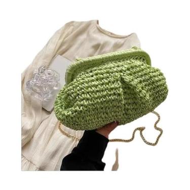 Imagem de Bolsa Crossbody de Palha Trançada - Bolsa de Ombro Elegante e Casual p