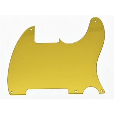 Imagem de KAISH 5 furos Tele Blank Guitar Pickguard Tele Pick Guard placa contra arranhões para Telecaster Esquire Gold Mirror
