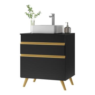 Imagem de Gabinete De Banheiro Retrô 70 Cm Fg5024 Preto