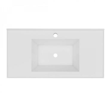 Imagem de Lavatório Mármore Sintético 80Cm Quadri Móveis Bosi Branco