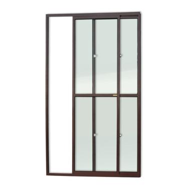 Imagem de Porta Balcão 2 Folhas Super 25 Vidro Liso 210cm X 120cm Brimak Corten