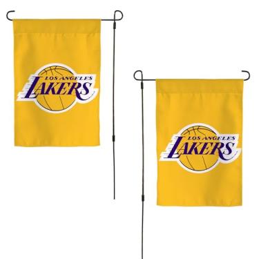 Imagem de Desert Cactus Bandeira do Los Angeles Lakers LAL Garden – Banner do time NBA Los Angeles Lakers de 48 x 30 cm, para exibição ao ar livre e eventos (Design B)