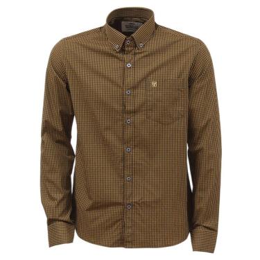 Imagem de Camisa Masculina Xadrez Manga Longa Amarelo e Preto Cowboy Winner 36906