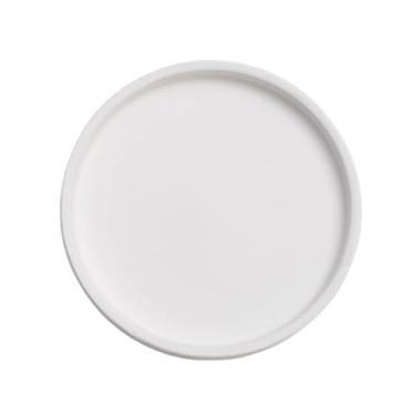 Imagem de Prato de Flores Pires de cerâmica para mesa, para vasos de flores redondos e externos, bandeja coletora de gotejamento Vaso(Branco,X-Small)