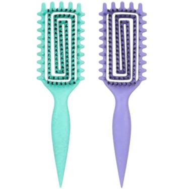 Imagem de Escova de cabelo encaracolado, escova definidora de cachos mais 3 peças de conjunto de pentes para pentear, modelar e pentear