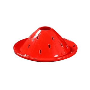 Imagem de Prato de gelo seco de porcelana de imitação delicada de cor esmaltada de restaurante estilo nórdico - 29,5 cm [versão vermelha]