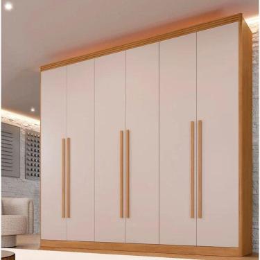 Imagem de Guarda Roupa Cancun 6 Portas mdf Cinamomo/off - Benetil