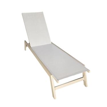 Imagem de Espreguiçadeira Jeri Fratini 191 Cm (largura) Em Alumínio E Assento Em Tela Cor Fendi Com 2 Rodinhas