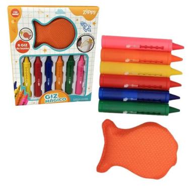 Imagem de Giz Mágico Brinquedo De Banho Para Bebês 6 Cores E Apagador - ZIPPY TO