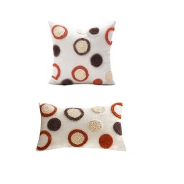 Imagem de Almofadas Decorativas de Luxo 45x45cm com Enchimento de Espuma - Para Cama, Sofá e Decoração - Nozinho Estampado com Detalhe de Gato(N1023-N1024)