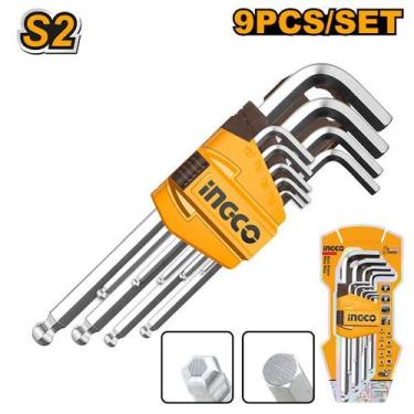 Imagem de Jogo De Chaves Allen Abaulada 1,5 A 10mm Com 9 Peças INGCO, Ferramenta