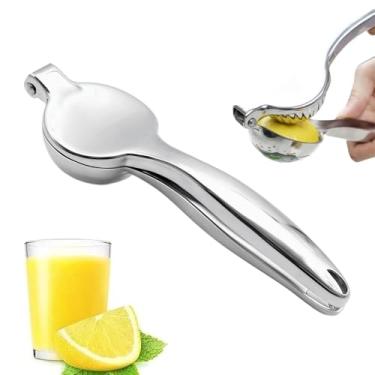 Imagem de Espremedor de limão – Espremedor de frutas de aço inoxidável, espremedor de limão manual portátil para cozinha, vegetais, cana-de-açúcar, limonada, acampamento, festa, praia