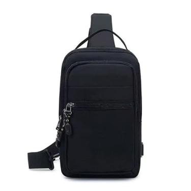 Imagem de Bolsa Mochila De Peito Tiracolo Pochete Bolsa Impermeável Transversal Masculina (preto hw029)