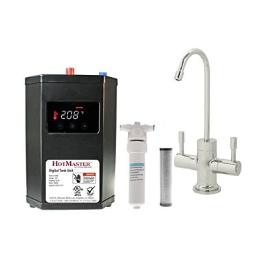 Imagem de Westbrass Torneira Contemporânea Dt1F2051-05 De 10 Pol. Para Água Quente E Fria Com Sistema Tanque Digital Hotmaster Digihot, Níquel Polido