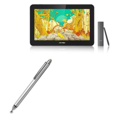Imagem de BoxWave Caneta Stylus compatível com XP-Pen Pro 16TP – Caneta Stylus capacitiva DualTip, ponta de disco de fibra – prata metálica