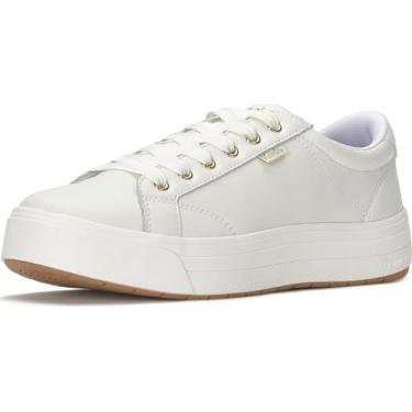 Imagem de Keds Tênis feminino Park com cadarço, Couro branco, 11 Wide