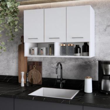 Imagem de Armário de Cozinha Aereo 3 ou 4 Portas Multiuso Organizador Modular Mó