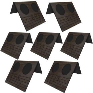 Imagem de Kit 07 Esteiras Bandeja Com Suporte Para Copos Para Sofá MDF Tabaco G2
