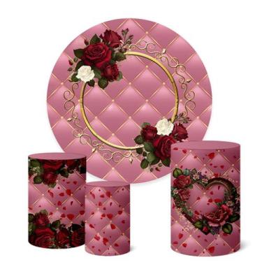 Imagem de Trio Capas Cilindro + Painel Sublimado 1,50m Flores - Fadrix, K1FLS061