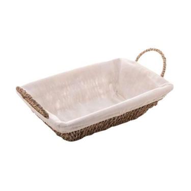 Imagem de Cesto Organizador Retangular Em Sisal Com Forro Em Tecido 35x13cm Wolf