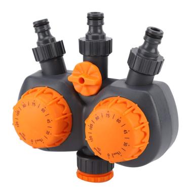Imagem de KIMISS Interruptor do Controlador de água do Jardim G3/4 "com Timer Mecânico de Cabeça Dupla para Irrigação Eficiente e Gerenciamento de água